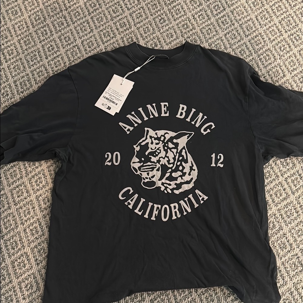 Anine Bing Black California Graphic Tee